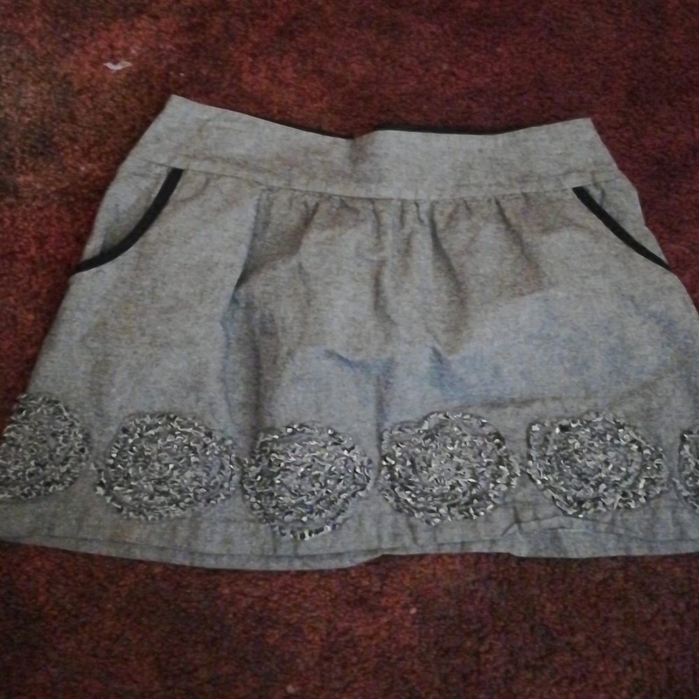 Gray Flower Skirt
